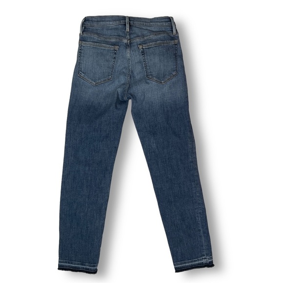 Frame Le Nouveau Straight Jeans Split Hem Medium Wash Sz 25  250 - Picture 6 of 13